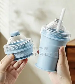 2-in-1 Foldable Silicone Ice Ball Maker Cup with Straw