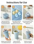 2-in-1 Foldable Silicone Ice Ball Maker Cup with Straw - 5