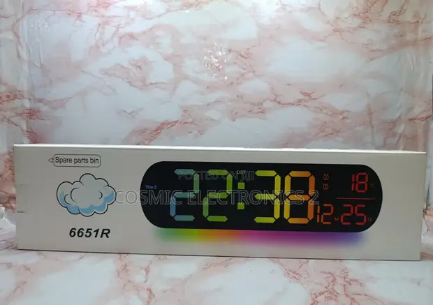 13-Inch RGB Ambient Light LED Wall Clock with Remote - 1