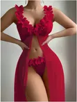 Ladies Sexy See-Through Mesh Lace Lingerie Dress - 1