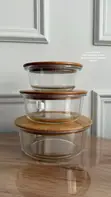 Stackable Glass Food Storage Containers with Bamboo Lids (Set of 4) - 5