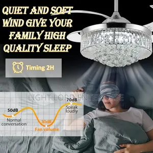 Crystal Chandelier Ceiling Fan with Remote