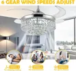 Crystal Chandelier Ceiling Fan with Remote - 2