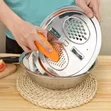 3-in-1 Stainless Steel Vegetable Cutter, Colander & Mixing Bowl - 3
