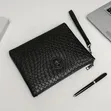 Men's Woven Leather Business Clutch - 1
