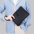 Men's Woven Leather Business Clutch - 3