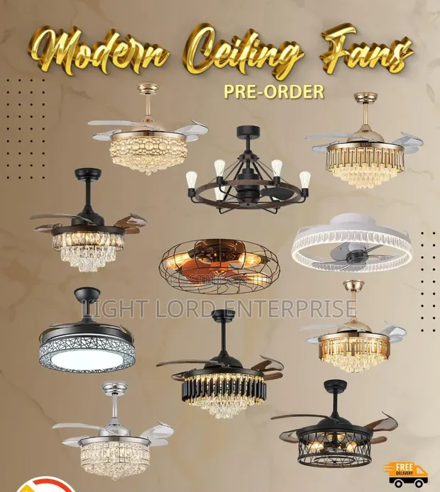 Modern Chandelier Fan with LED Light - 1