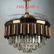 Black Shield 48" Retractable Ceiling Fan with Crystal Chandelier - 1
