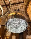 Black Shield 48" Retractable Ceiling Fan with Crystal Chandelier - 2