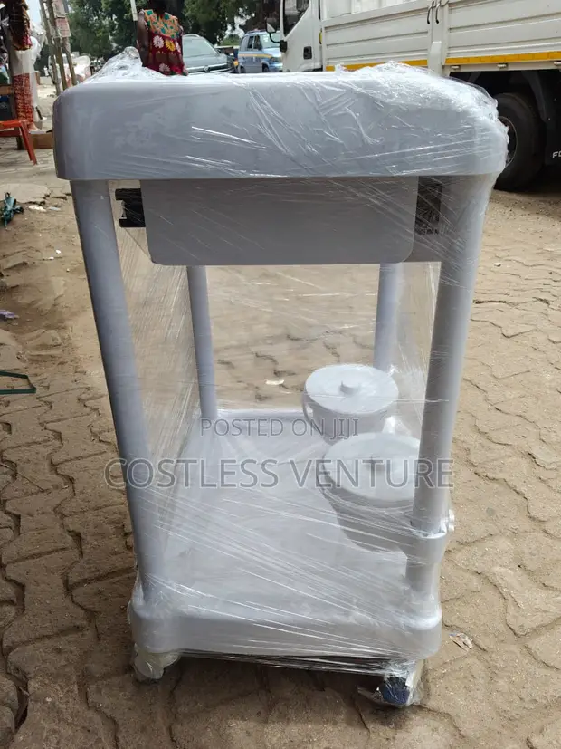Ingot 2-Tier Treatment Cart with Drawer and Bowls - 1