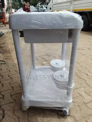Ingot 2-Tier Treatment Cart with Drawer and Bowls