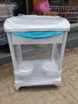Ingot 2-Tier Treatment Cart with Drawer and Bowls - 2