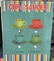 Ceramic Tea Cup and Saucer Set (4 Pairs) - 1