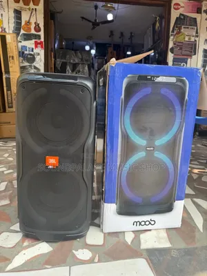 Mood 8x8-Inch Bluetooth Rechargeable Party Speaker with Microphones