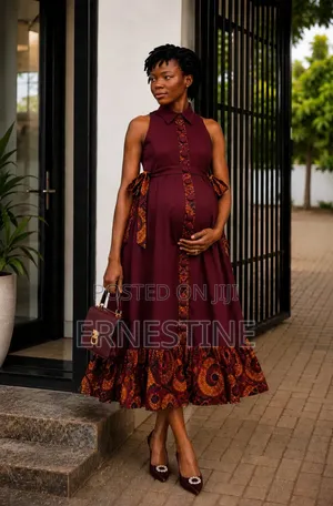 4 Colours Maternity Shirt Dress