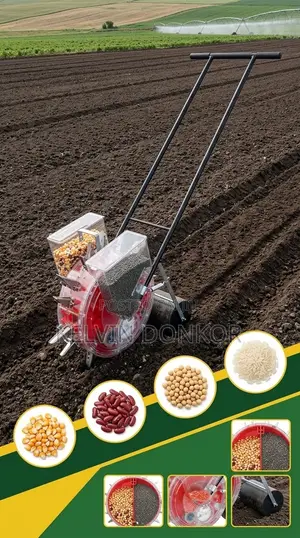 Manual Double-Row Push Seed Fertilizer Planter