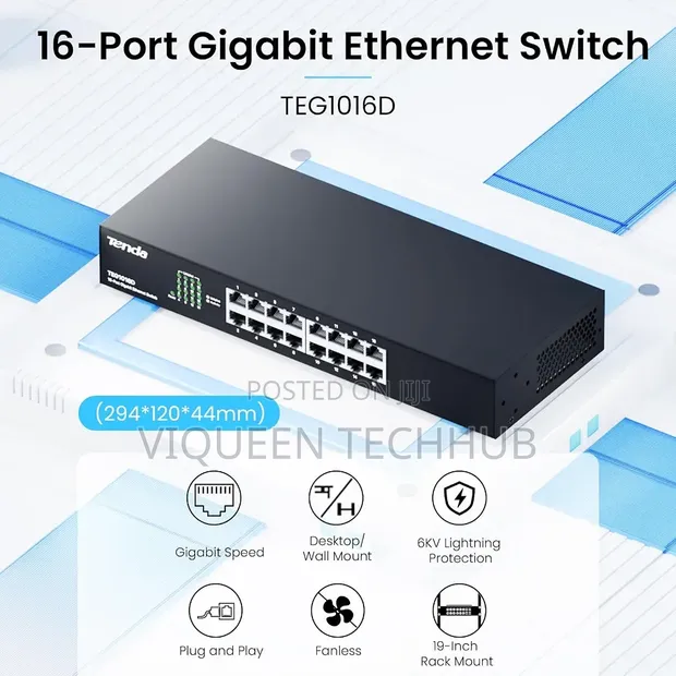 Tenda TEG1016D 16-Port Gigabit Ethernet Switch - 1