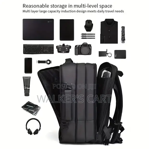 Expandable Business & Student Backpack - Black - 1