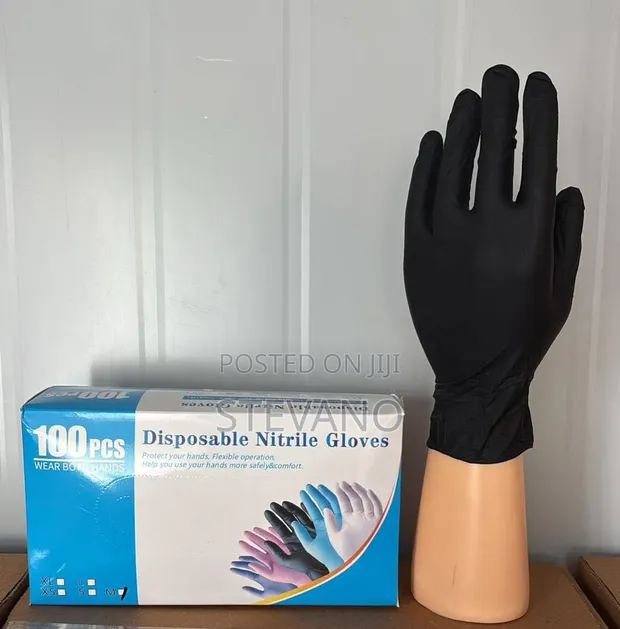 Disposable Exam Gloves - Black - 1