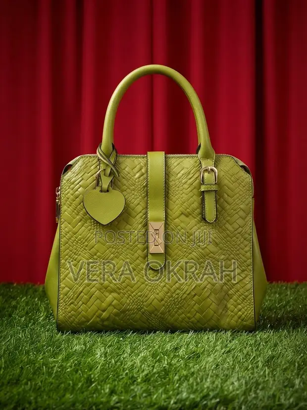 Lemon Green Genuine Leather Handbag - 1