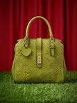 Lemon Green Genuine Leather Handbag - 2