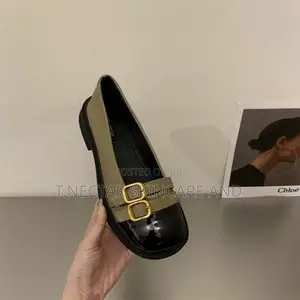 Elegant Olive Green & Black Loafers - Size 38-40