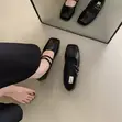 Silver Strappy Square-Toe Flats - Size 38-40 - 3