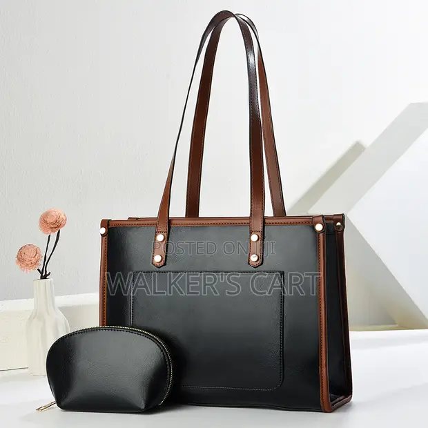 Women's 2-Piece Shoulder Tote Bag Set with Pouch - 1