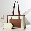 Women's 2-Piece Shoulder Tote Bag Set with Pouch - 2