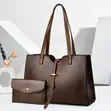Women's 2-Piece Black & Tan Tote Bag Set - 4