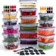 22pcs Plastic Food Storage Bowls with Stickers - 2