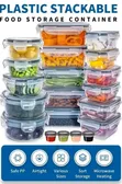 22pcs Plastic Food Storage Bowls with Stickers - 3
