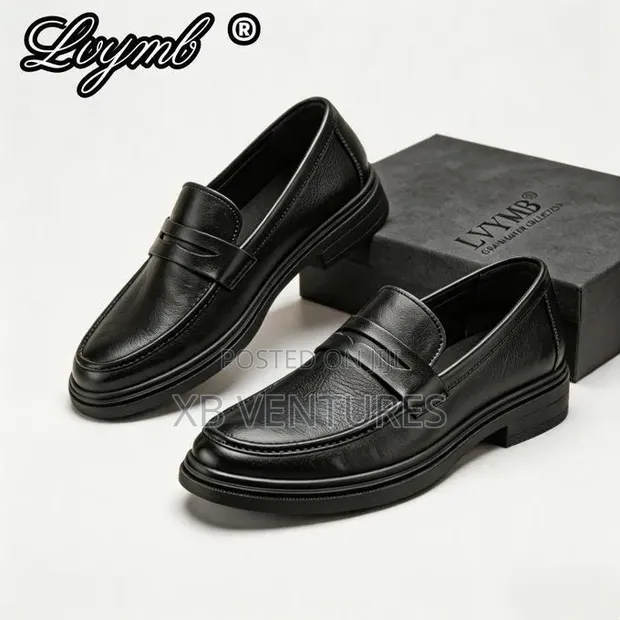 Men's Formal Office Leather Shoes - Black - 1