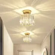 Gold Square LED Crystal Flush Mount Ceiling Light - 3