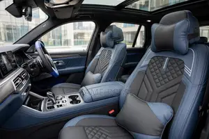 Premium Blue & Black Leather Seat Cover Set