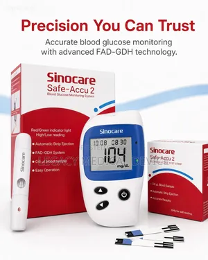 Brand New Sinocare Safe Accu 2 Glucometer Device