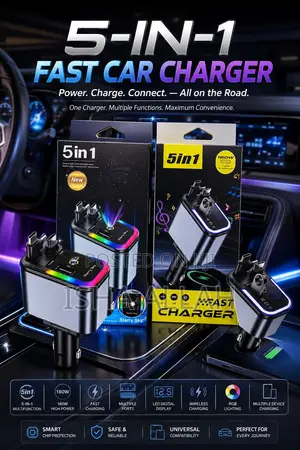 PowerDrive 180W 5-in-1 Fast Car Charger