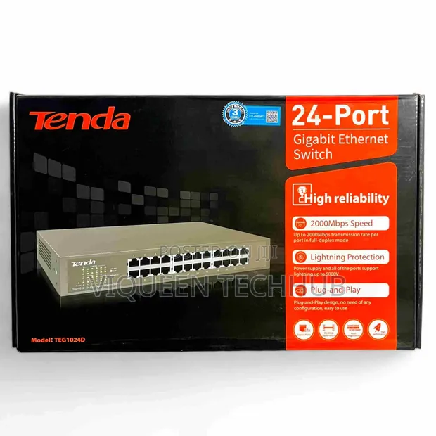 Tenda TEG1124P-16-250W 24-Port Gigabit PoE Switch - 1