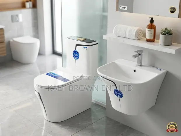 Frencia Luxury Ceramic Water Closet & Wash Basin Set - 1