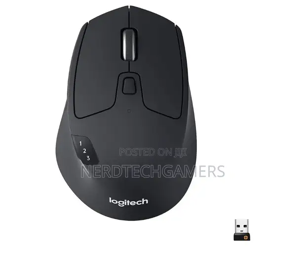 Logitech M720 Triathlon Wireless Mouse - Black - 1