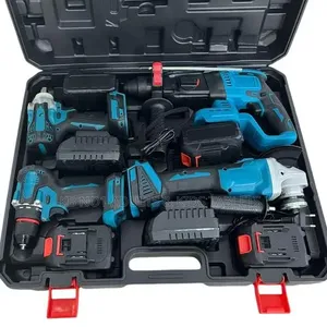 48V Cordless Power Tool Set: Drill, Hammer, Grinder, Wrench