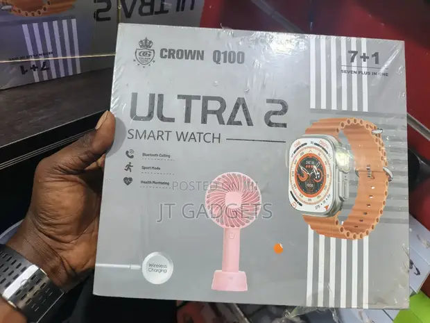 Crown Q100 Ultra 2 Smart Watch - 7-in-1 Bundle - 1