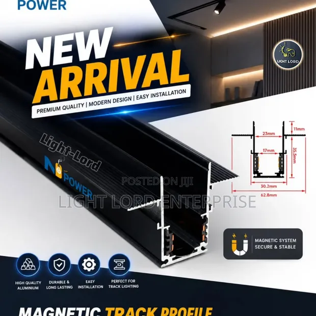 Clean & Clear Magnetic Track Lighting - 3 Meters - 1