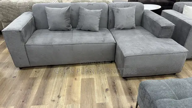 Royal Comfort Fabric L-Shaped Sofa (Brand New) - 1