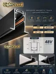 Glowluxe Modern Recessed Magnetic Track - 3 Meters - 2