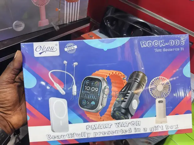 Okpu Rock-006 Smart Watch Gift Box - 6-in-1 Tech Set - 1