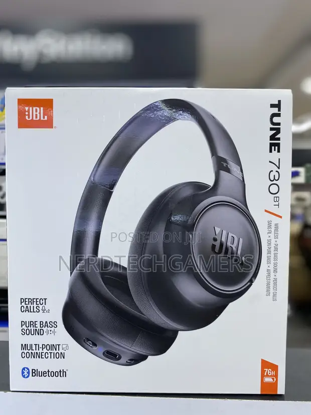 JBL Tune 730BT Wireless Over-Ear Headphones - Black - 1