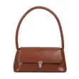 Vintage Underarm Shoulder Bag - Burgundy Faux Leather - 2