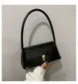 Vintage Underarm Shoulder Bag - Burgundy Faux Leather - 4