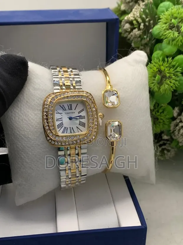Cartier Stainless Steel Ladies Watch & Bangle Set - 1
